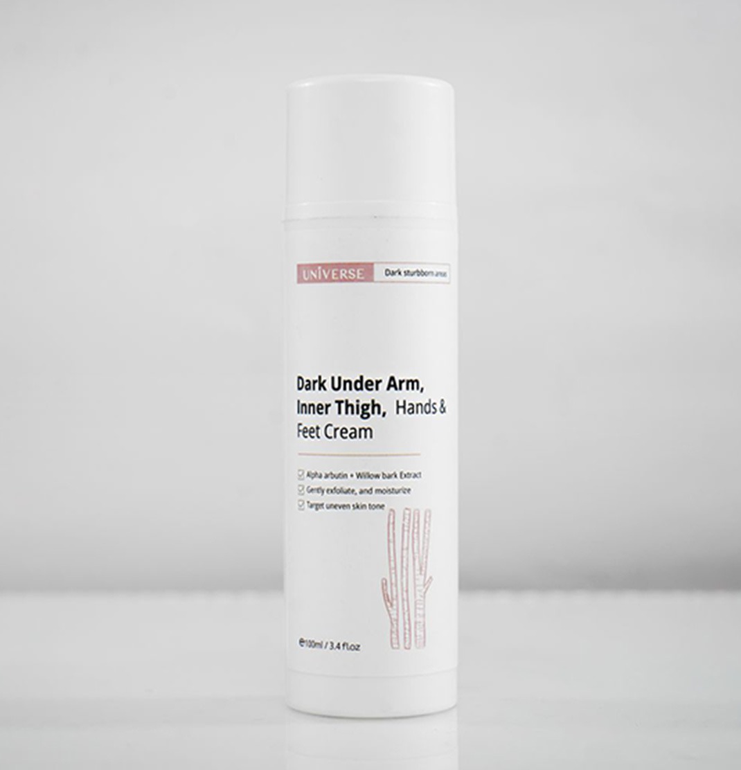 Dark under arm, inner thigh hands and feet cream